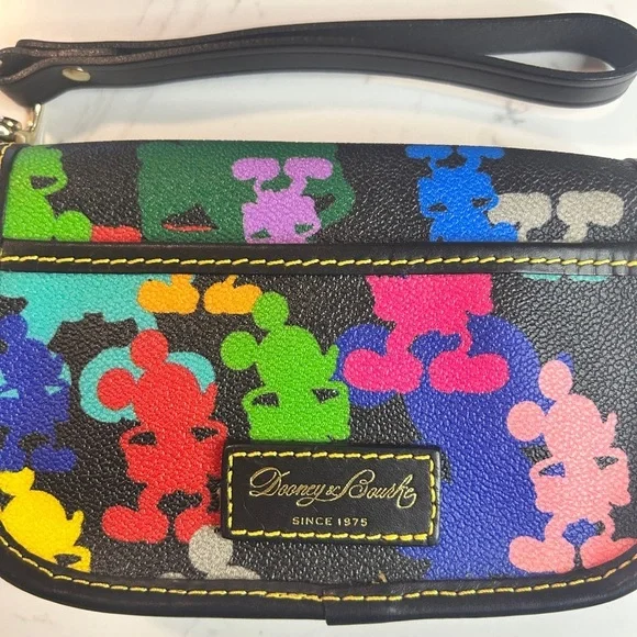 Disney Dooney & Bourke Multicolor Mickey Rare Wristlet – Like New - Picture 8 of 11